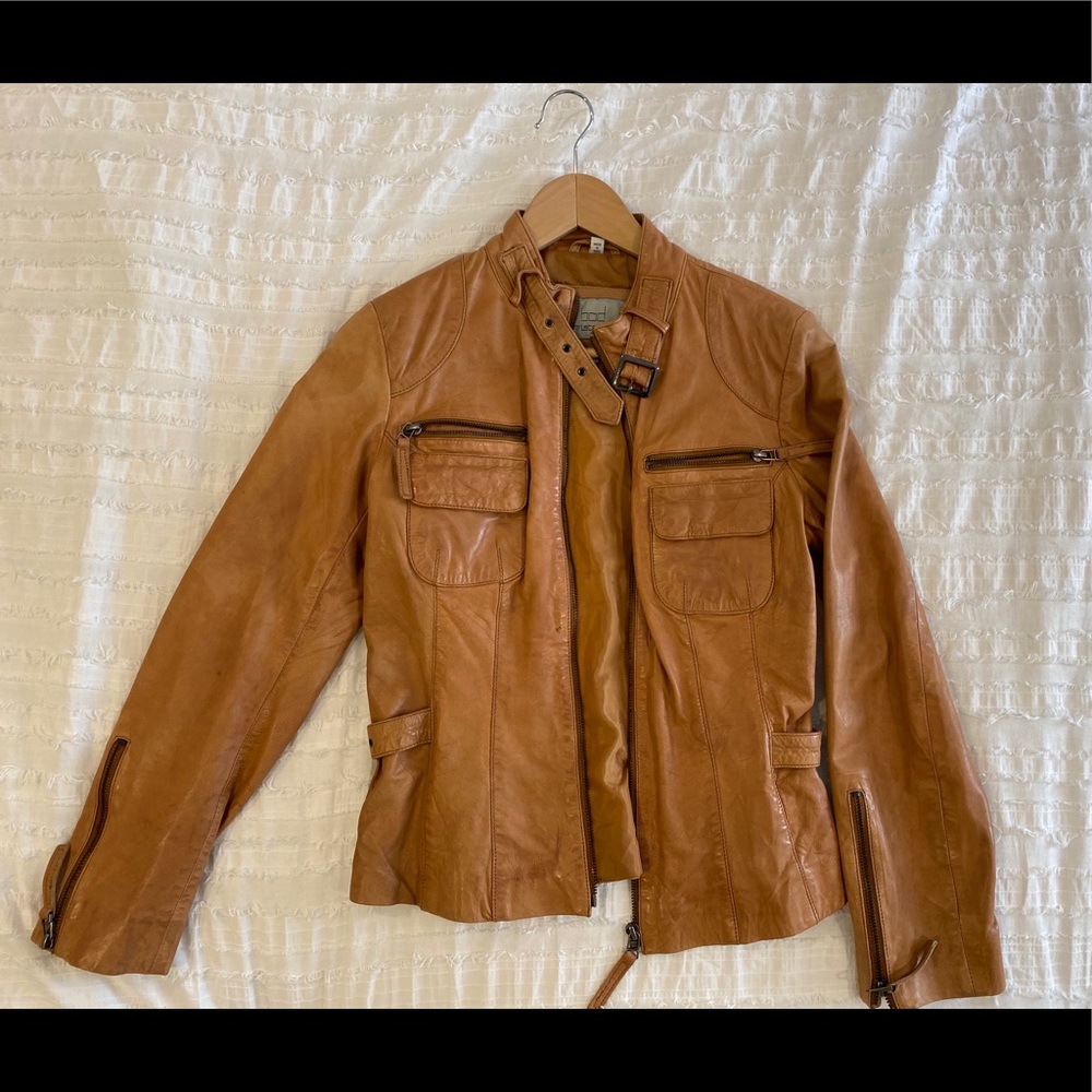 Bod Christensen cognac color leather jacket